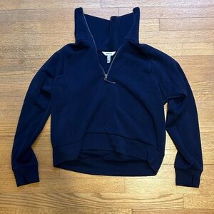 SPANX Navy Half-Zip Pullover